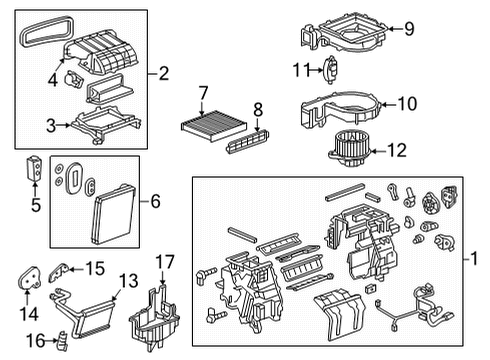 2022 Chevy Bolt EUV HVAC Case Diagram