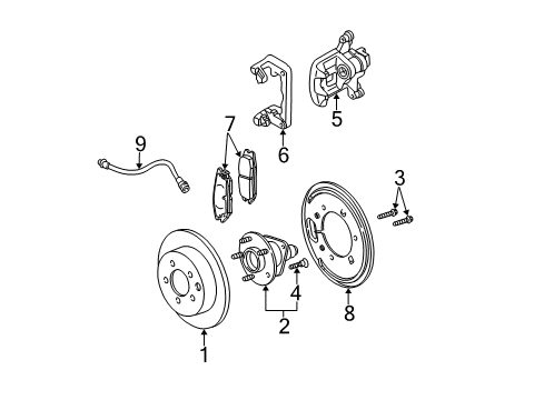 2004 Buick Rendezvous Rear Brakes Diagram 2 - Thumbnail