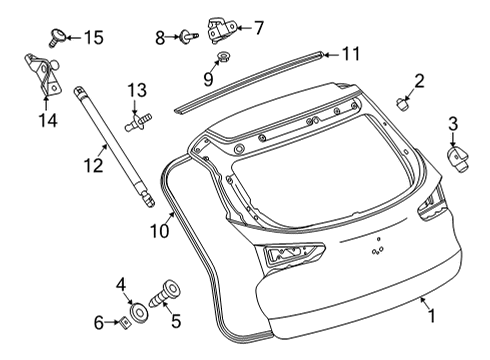 2020 Buick Encore GX Bracket Assembly, L/Gate Strut (Body Si) Diagram for 42483635