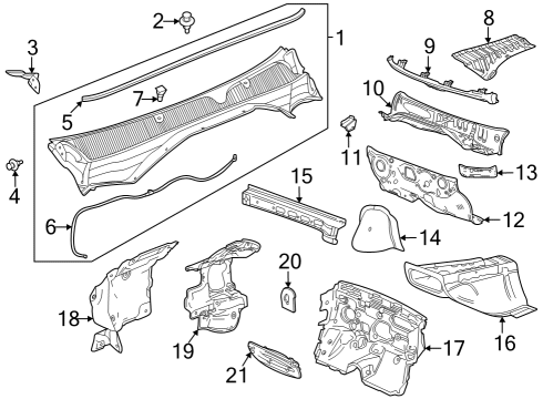 2024 Chevy Trax EXTENSION ASM-AIR INL GRL PNL Diagram for 42846777