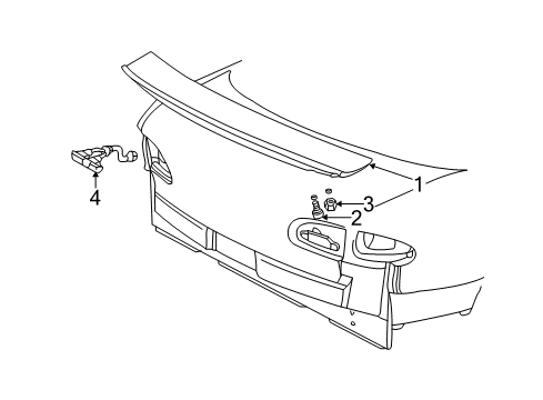 2005 Chevy Cavalier Spoiler Asm,Rear End Z24 *Primed Diagram for 88980904