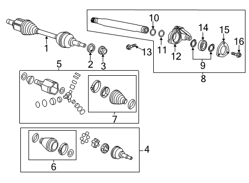 2014 Chevy Cruze Drive Axles - Front Diagram