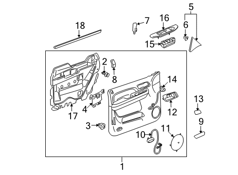 2012 Cadillac Escalade ESV Front Door, Electrical Diagram