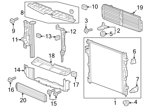 2022 Buick Enclave Shutter Assembly, Front Bpr Diagram for 84938013