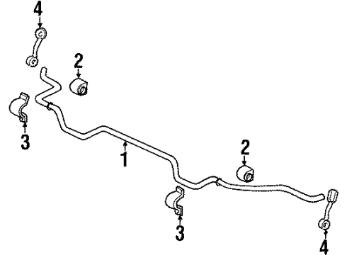 1997 Oldsmobile Cutlass Rear Suspension Components, Stabilizer Bar Diagram