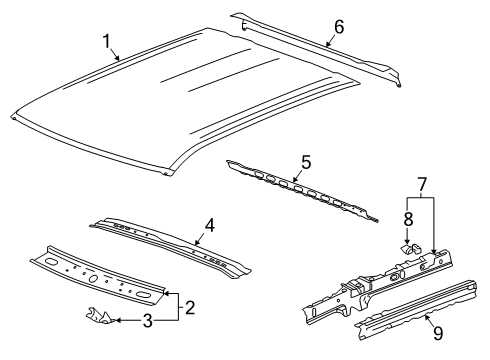 2020 GMC Sierra 1500 Roof & Components Diagram