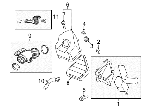 2013 Chevy Traverse Duct Assembly, Air Cleaner Outlet Diagram for 20871478