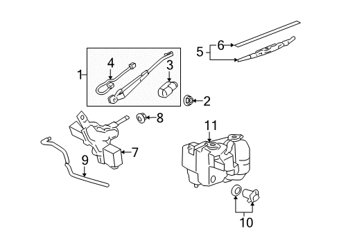 2007 Hummer H3 Back Door - Wiper & Washer Components Diagram