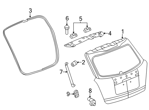 2013 Chevy Captiva Sport Gate & Hardware Diagram