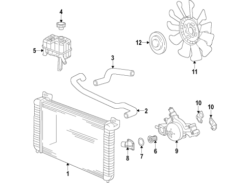 2016 GMC Sierra 3500 HD Shroud, Engine Coolant Fan Diagram for 23358526