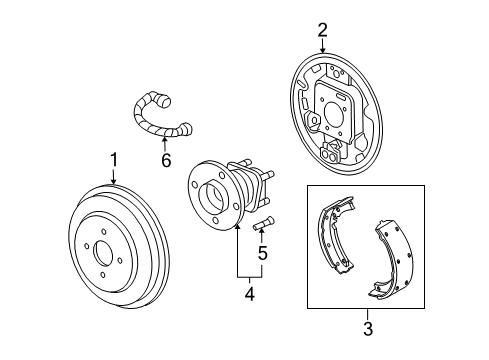 2009 Pontiac G5 Rear Wheel Bearing Diagram for 15839051