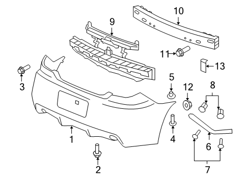 2008 Pontiac G6 Rear Bumper Diagram