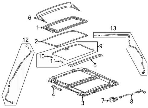 2021 Cadillac CT4 Sunroof, Body Diagram