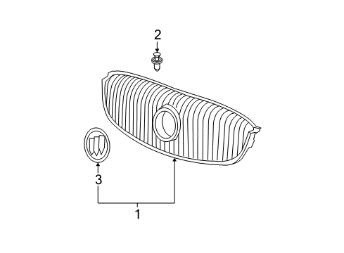 2008 Buick LaCrosse Grille & Components Diagram