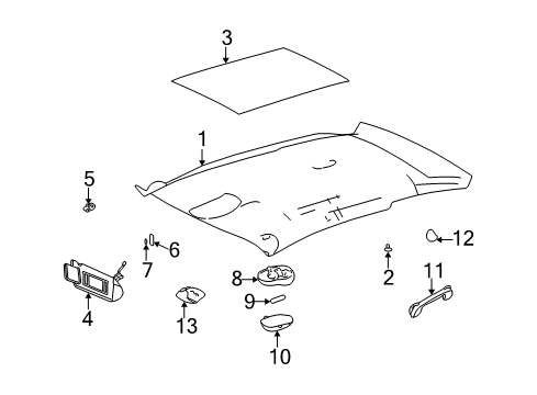 2001 Chevy Monte Carlo Panel Assembly, Headlining Trim *Pewter R Diagram for 10350845