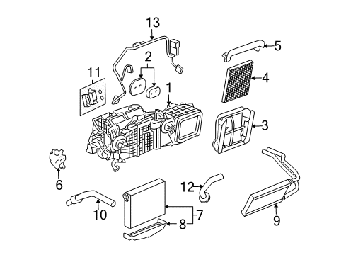 2005 Cadillac STS HVAC Case Diagram