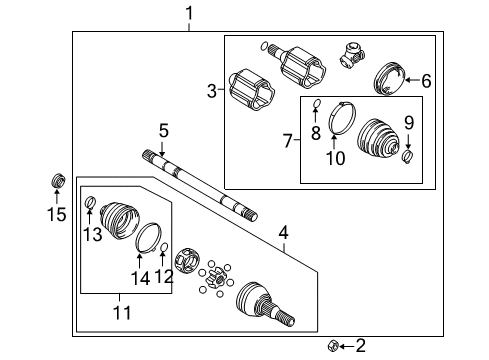 2005 Pontiac Aztek Drive Axles - Front Diagram 1 - Thumbnail