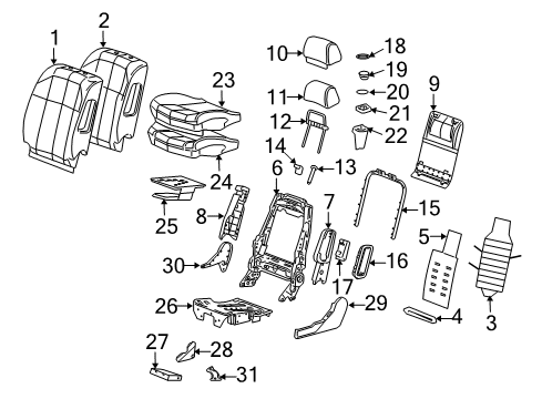 2005 Cadillac STS Cover Asm,Passenger Seat Cushion (W/ Heater) *Light Cashm*Gray Diagram for 88992709