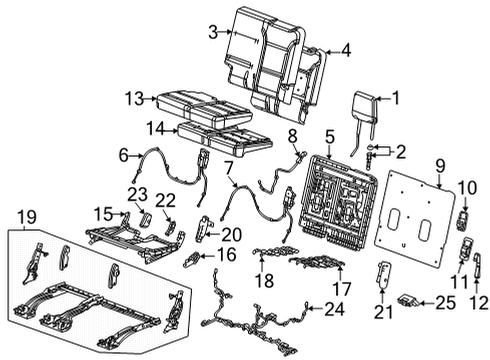 2021 Chevy Suburban Cover, 3Rd Row St Hge Fin *Very Dark At Diagram for 84535737