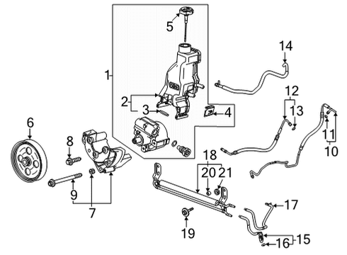 2023 Chevy Silverado 3500 HD P/S Pump & Hoses, Steering Gear & Linkage Diagram