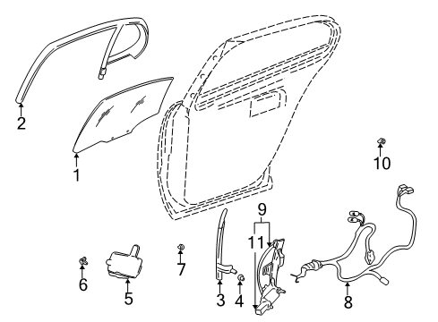 2002 Buick LeSabre Rear Door Diagram 3 - Thumbnail