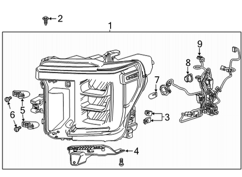 2022 GMC Sierra 3500 HD Headlamps Diagram 2 - Thumbnail