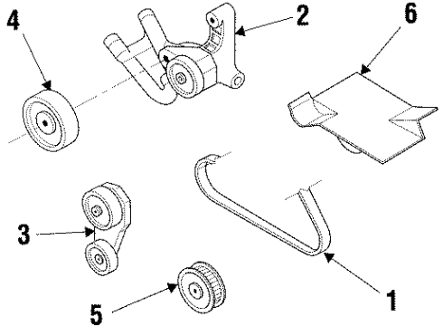 2003 Pontiac Grand Prix Belts & Pulleys, Cooling Diagram