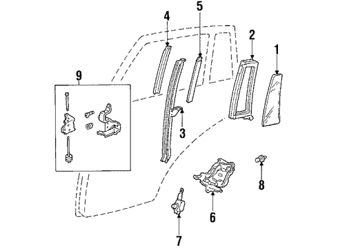 1985 Chevy Impala Stationary Glass Diagram