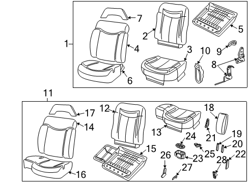 2003 GMC Sonoma Cover,Passenger Seat Reclining Finish *Beige Diagram for 12470806