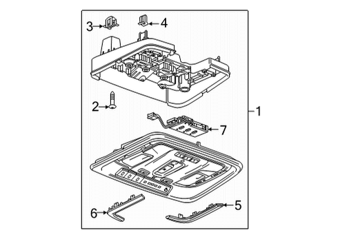 2024 GMC Sierra 2500 HD Overhead Console Diagram