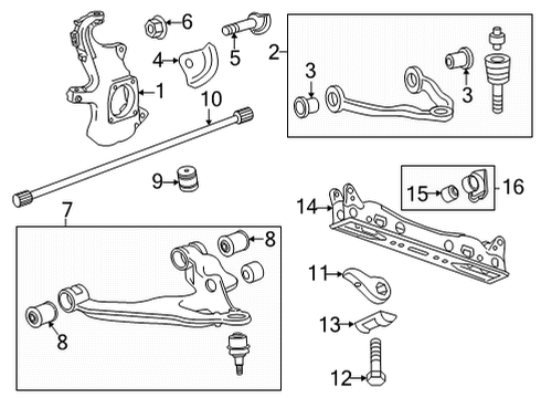 2024 GMC Sierra 3500 HD Front Suspension Components Diagram 2 - Thumbnail