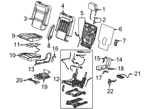 2021 Chevy Tahoe Cover Assembly, R/Seat Bk *Whisper Beigg Diagram for 84755252