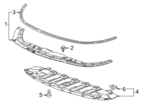 2018 Buick LaCrosse Shield Assembly, Front Compartment Front Sight Diagram for 26228608