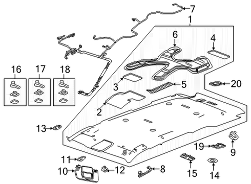 2022 GMC Yukon XL Interior Trim - Roof Diagram