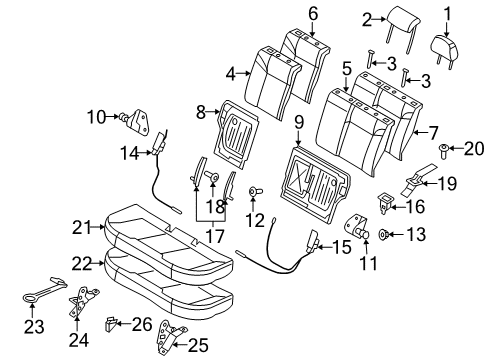 2008 Saturn Astra Pad,Rear Seat Back Cushion Diagram for 13204033