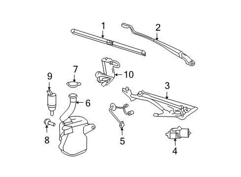 2011 Buick Lucerne Wiper & Washer Components Diagram