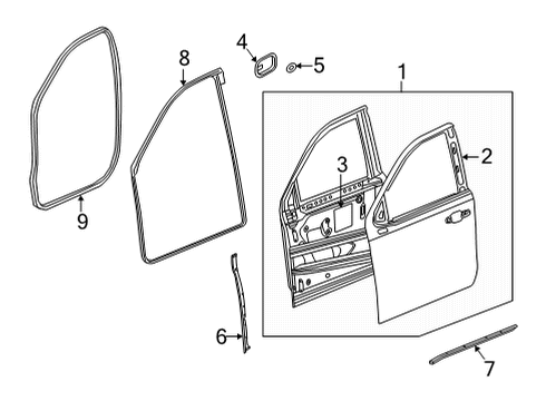 2023 Chevy Suburban Door & Components Diagram 1 - Thumbnail