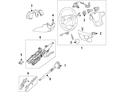 2022 Cadillac Escalade ESV Steering Column & Wheel, Steering Gear & Linkage Diagram 1 - Thumbnail