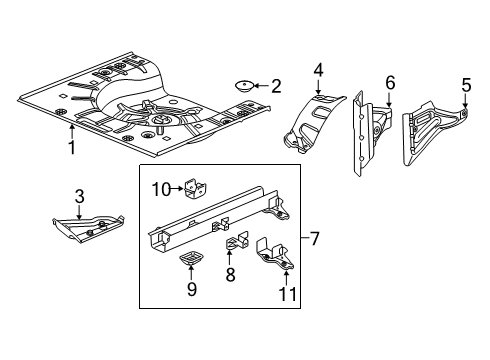 2019 Buick Cascada Plug,Body Side Outer Panel Flange Hole Diagram for 24410001