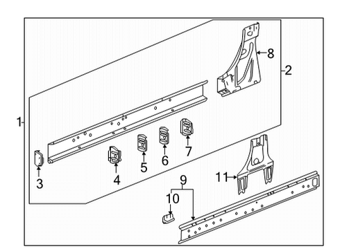 2021 GMC Sierra 3500 HD Rocker Panel Diagram 1 - Thumbnail