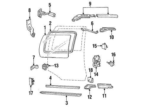 1995 Pontiac Trans Sport Brkt, Front Door Lock Actuator Diagram for 22101298