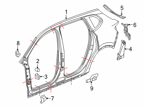 2020 Buick Envision Bracket Assembly, Front Fender Rear Lower Diagram for 22844500