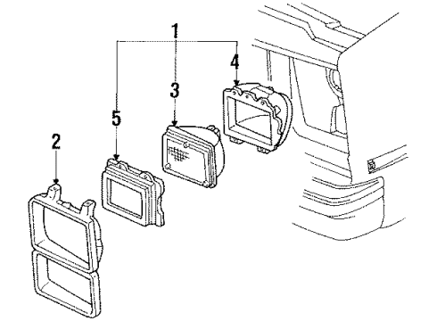 1989 GMC V3500 Headlamps, Electrical Diagram