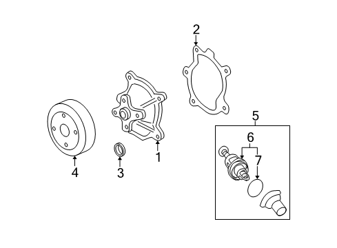 2009 Saturn Vue Pulley, Water Pump Diagram for 12577763