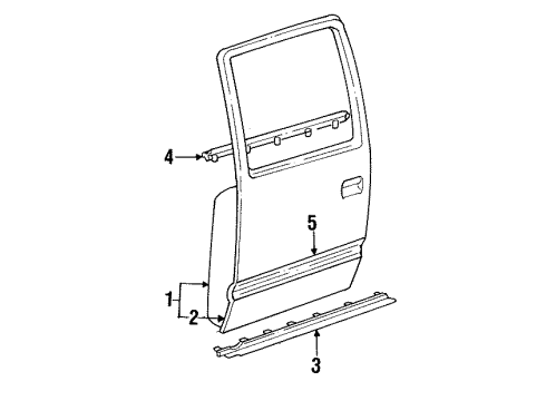 1996 GMC K1500 Suburban Rear Door Diagram