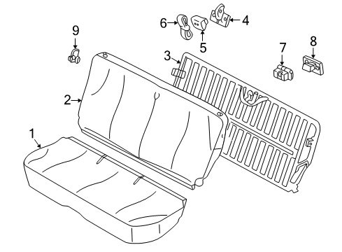 1998 Pontiac Sunfire Cushion Pkg, Rear Seat *Very Dark Gray Diagram for 22651436