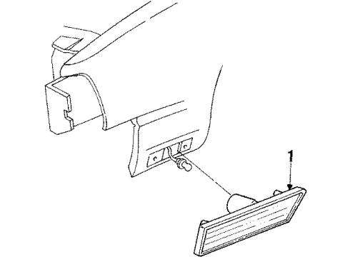 1991 Oldsmobile Cutlass Calais Front Lamps - Side Marker Lamps Diagram