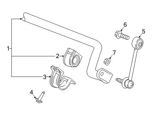 2017 GMC Acadia Rear Suspension, Control Arm, Ride Control, Stabilizer Bar Diagram 2 - Thumbnail