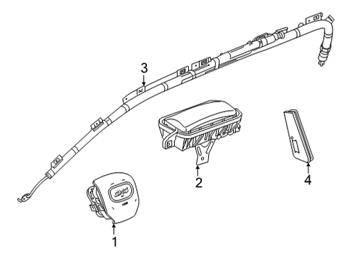 2021 GMC Sierra 3500 HD Air Bag Components Diagram