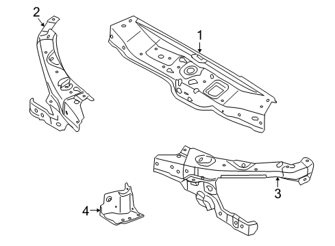 2008 Saturn Astra Radiator Support, Splash Shields Diagram